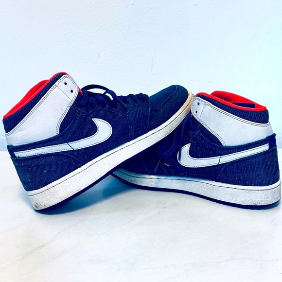 NIKE Jordan Retro High Denim Sneakers Deep Royal - Picture 4 of 16